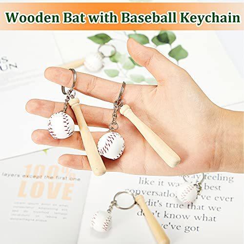 16ピース ミニ野球キーホルダー 木製バット付き スポーツテーマ パーティー チーム お土産 アスリート ご褒美 パーティーの記念品|gip729|04