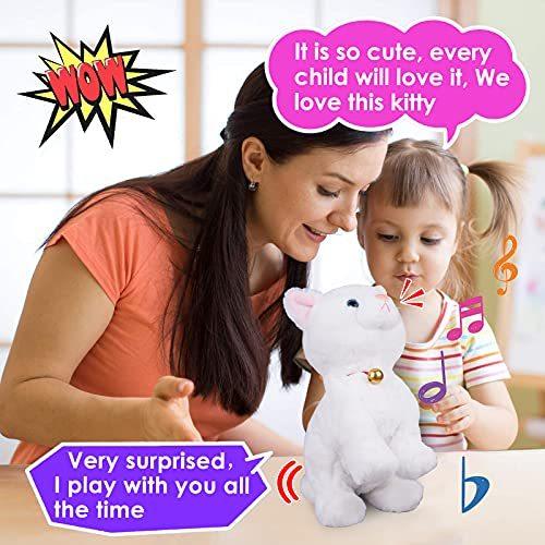 アニメ猫ペット タッチコントロール ロボット猫吠えるニャオ猫 ロボットおもちゃ インタラクティブ猫 白いフラシ天ロボット猫ぬいぐるみ Hcdoujoy 国内発送 Themtransit Com