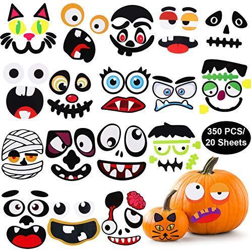 Outus 枚 350枚 ハロウィン パンプキン 装飾 クラフトステッカー ジャック オ ランタン デコレーション パンプキン 顔 表現 ステッカ Vitalmas Cl
