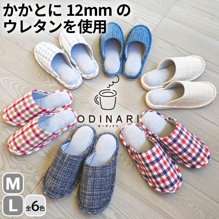 ODINARI（オーディナリ）　Mサイズ　Lサイズ　全６種　かかとに12mmのウレタン使用　スリッパ（Yahoo!・GIR）