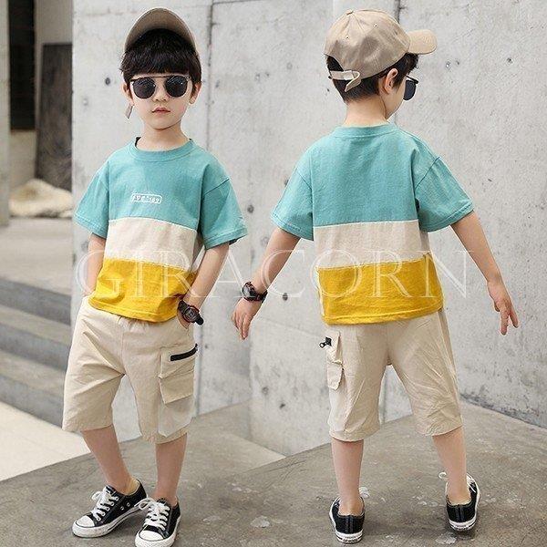 子供服 セットアップ キッズ 男の子 夏 2点セット 上下セット 総合福袋 Tシャツ 半袖 ハーフパンツ 可愛い 150 おしゃれ カジュアル ジャージ 新品 運動着 短パン