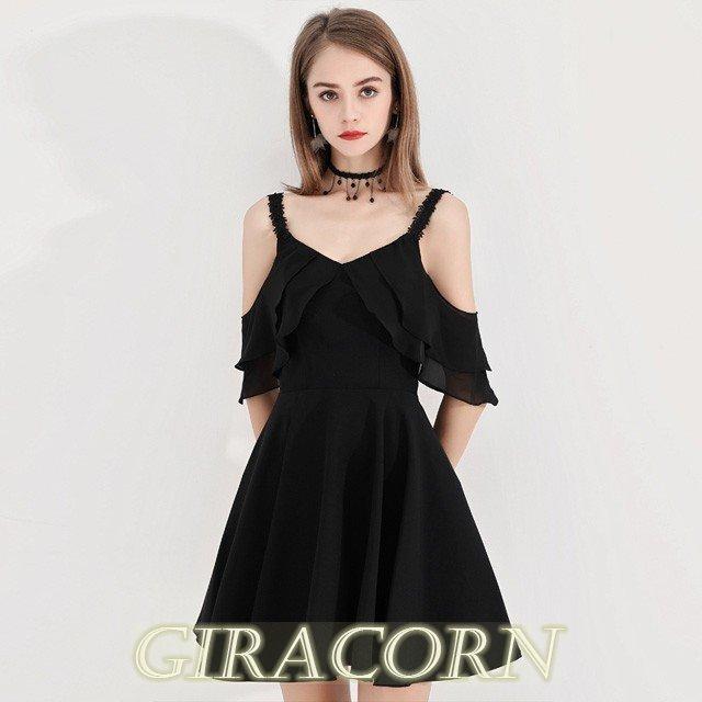 バーゲン ブラック黒 細身 ミニ丈 イブニングドレス オフショルダー Aライン パーティードレス 上品 発表会 誕生日 演奏会 代 30代 40代 ワンピース 買い販促品 Www Superavila Com