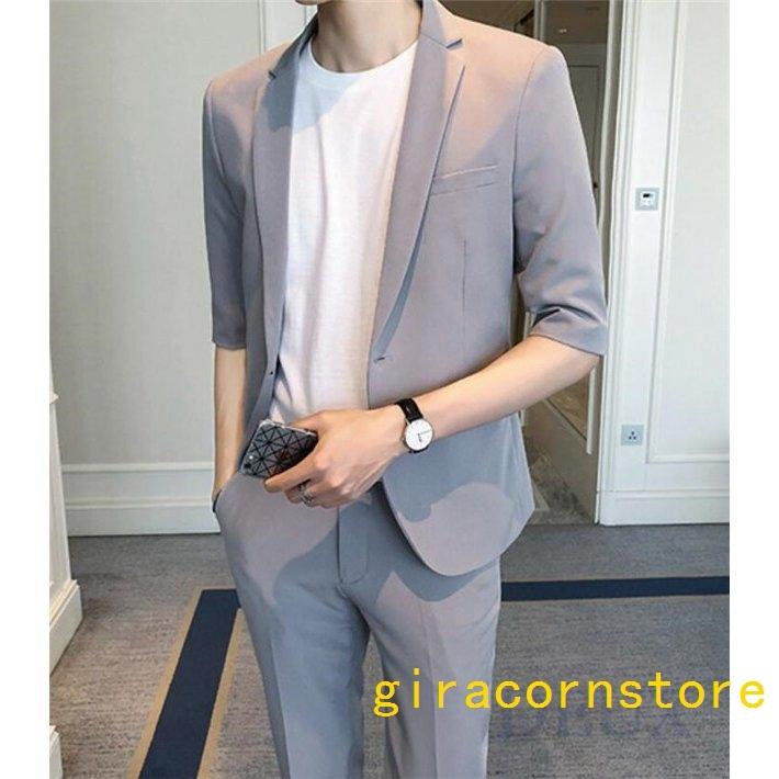 超歓迎 カジュアルスーツ テーラードジャケット メンズ セットアップ スーツ ジャケット スリム 夏 サマージャケット メンズファッション カジュアルスーツ カラー ライトブルー Avia Russia Com