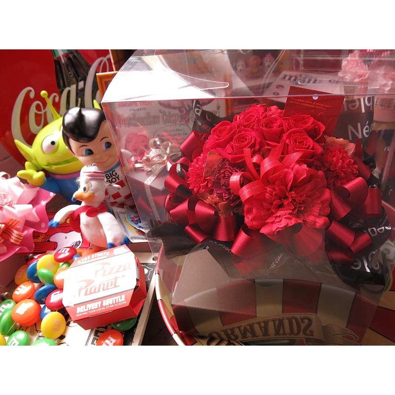 還暦祝い 花 赤バラ プリザーブドフラワー入りギフト クリアーケース付き 還暦祝い 花 赤バラ プリザーブドフラワー入りギフト クリアーケース付き 　