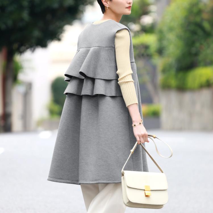 GIRL DRESS FOR NOW ベスト レディース おしゃれ 黒 ジレ 前開き GIRL DRESS FOR NOW ベスト レディース おしゃれ 黒 ジレ 前開き