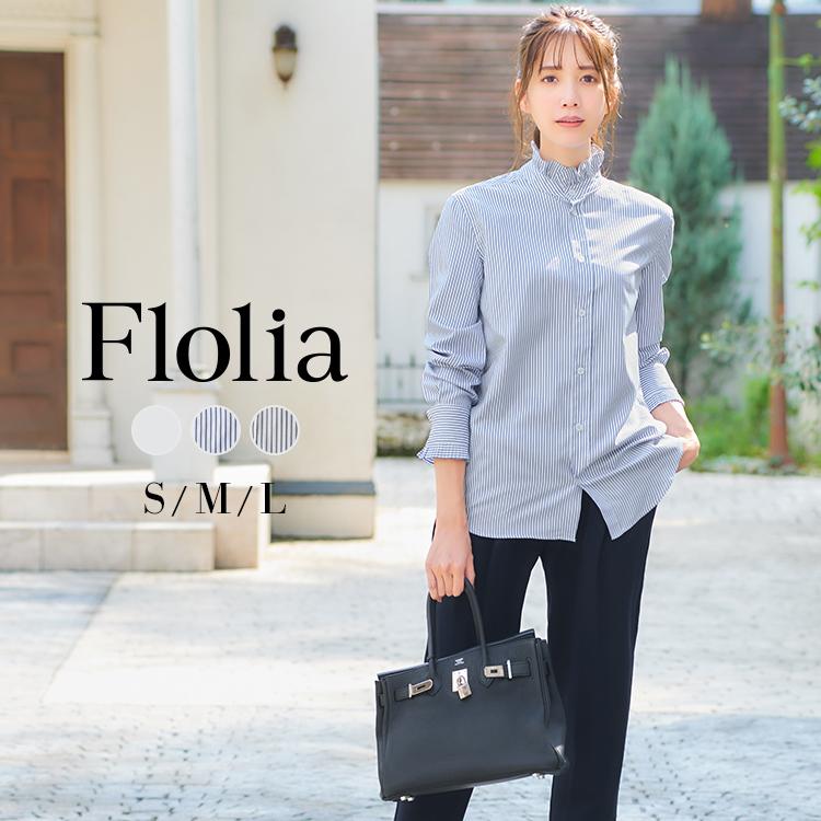 ブラウス レディース オフィス おしゃれ フォーマル 長袖 白 シャツ 大きいサイズ ビジネス スーツ 上品 シンプル 無地 ストライプ スタンドネック フリル Flo Fu 0 パーティードレス通販girl 通販 Yahoo ショッピング