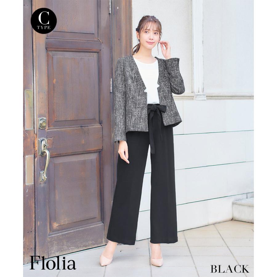 パンツスーツ　40 JANJAM パンツスーツセット 大きいサイズ レディース 長袖 ノー