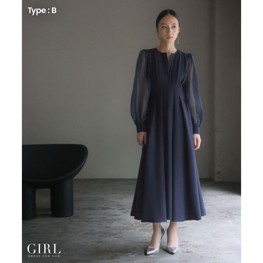 パーティードレス 結婚式 服装 ドレス ワンピース 大きいサイズ 50代 40代 30代 20代 ロング お呼ばれ 二次会 披露宴 袖あり フォーマルドレス ミモレ丈 レース | GIRL DRESS FOR NOW | 31
