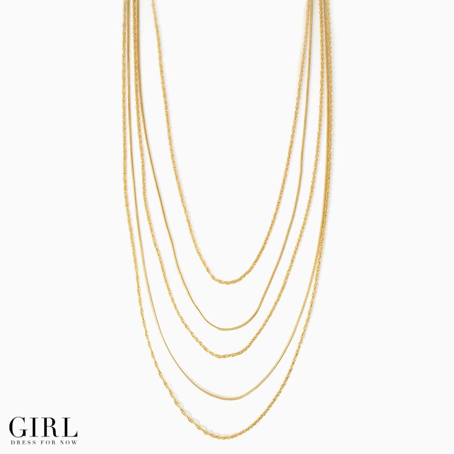 ネックレス 結婚式 ロングネックレス ロング ゴールド シルバー パーティー フォーマル アクセサリー レディース チェーン メタル 5連 N K 1332 パーティードレス通販girl 通販 Yahoo ショッピング