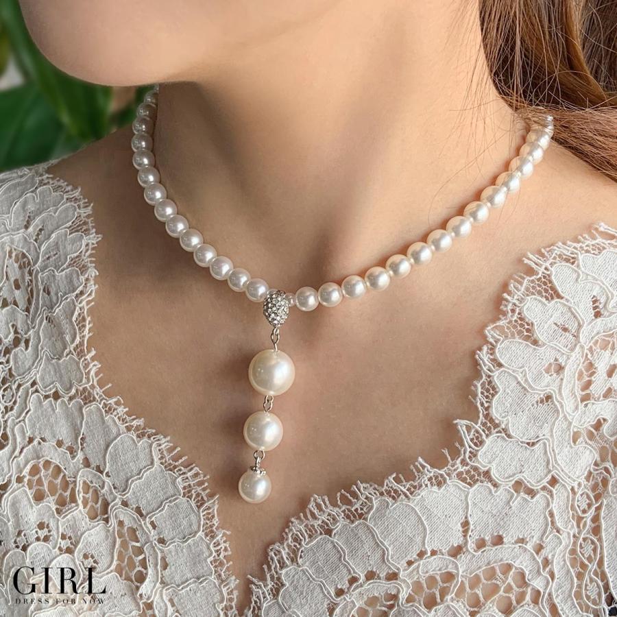 GIRL DRESS FOR NOW ネックレス パール アクセサリー ラインストーン