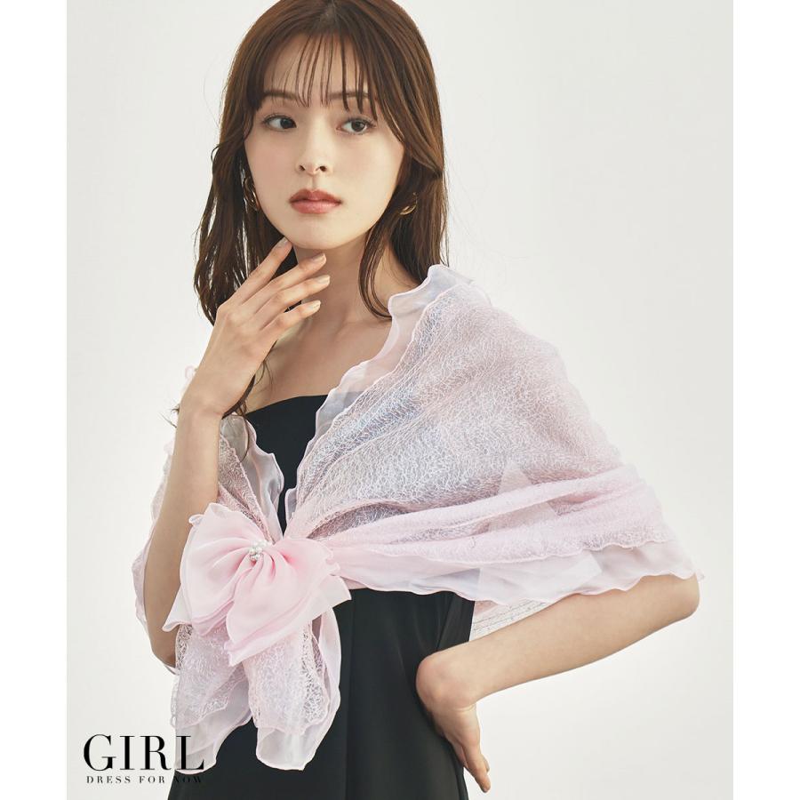 GIRL DRESS FOR NOW ショール ストール 成人式用物 リボン ドット 