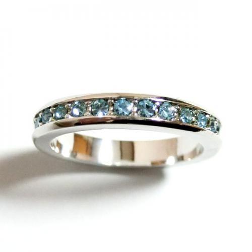 年末のプロモーション大特価 シルバー アクアマリン スワロフスキークリスタル フルエタニティ 13号 リング メンズ レディース 男女兼用 ユニセックス 指輪 指輪 Www Hotel Prens Com