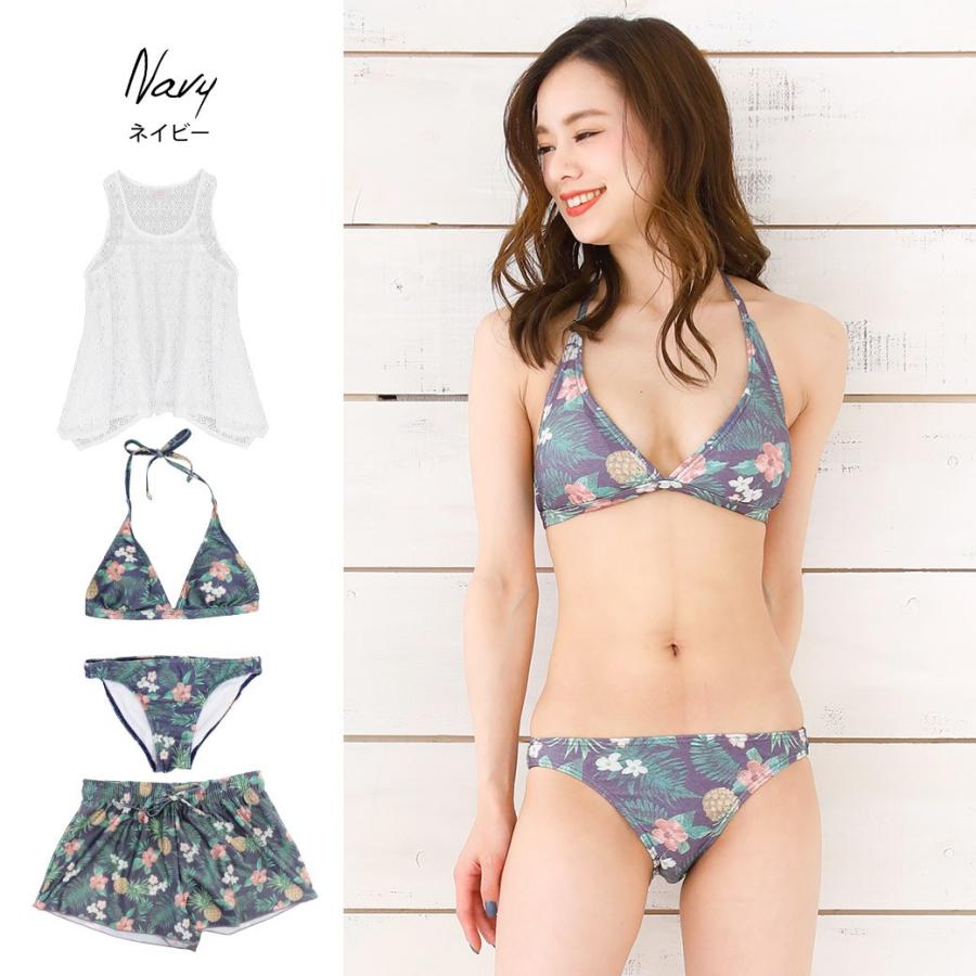 水着 レディース タンキニ 4点セット タンクトップ ビキニ ショートパンツ ママ水着 体型カバー パッド2枚付き Shawnee Gb Store ジービーストア 通販 Yahoo ショッピング