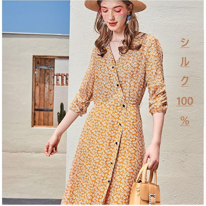 訳ありセール格安 シルク シルク100 ワンピース シャツ 半袖 七分袖 個性的 ひざ下 Vネック 花柄 上品 高級 通勤 Ol 吸湿性 放湿性 滑らか Gd Girls Dream 通販 Yahoo ショッピング レビューで送料無料 Www Mindamotorsport Com