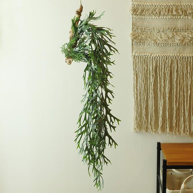 観葉植物 フェイクグリーン イミテーションフラワー 造花 ディスプレイ Brown. ブラウン フェイクグリーン ビカクシダ 着生 ブルー