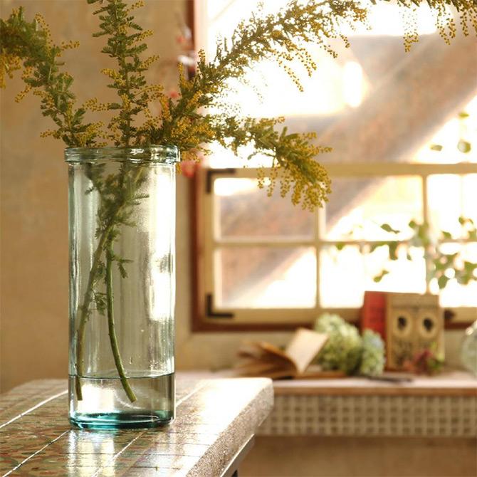 フラワーベース 花瓶 ガラス 筒 円柱 Valencia リサイクルガラス フラワーベース Quince Ga Uminecco ウミネッコ 通販 Yahoo ショッピング