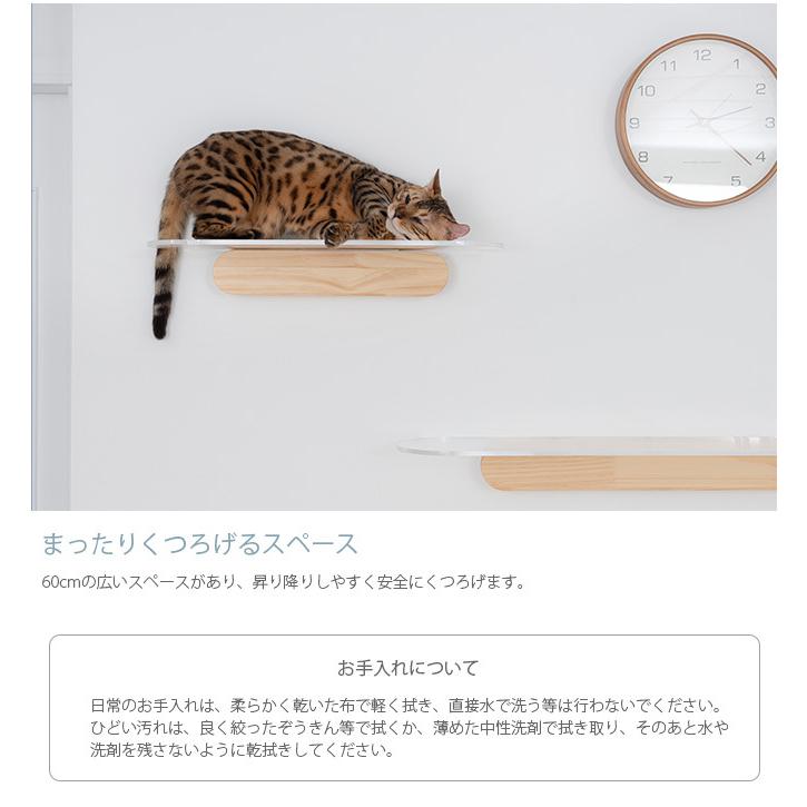 猫用 キャットステップ キャットウォーク 壁付け 壁掛け キャットステップ MYZOO マイズー OBLONG 透明キャットステップ 60cmの画像