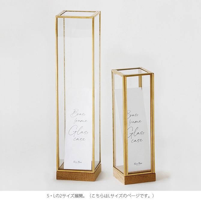 ディスプレイボックス ガラス 真鍮 おしゃれ ドライフラワー Horn