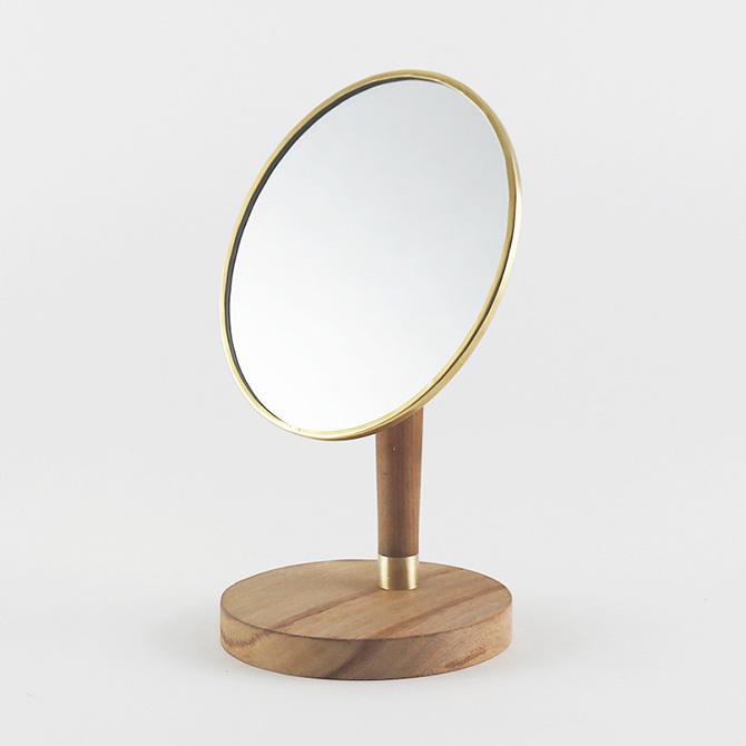 スタンドミラー 鏡 卓上 おしゃれ 角度調節 shesay シセイ BRASS＆WOOD スタンドミラー オーバル GA23374