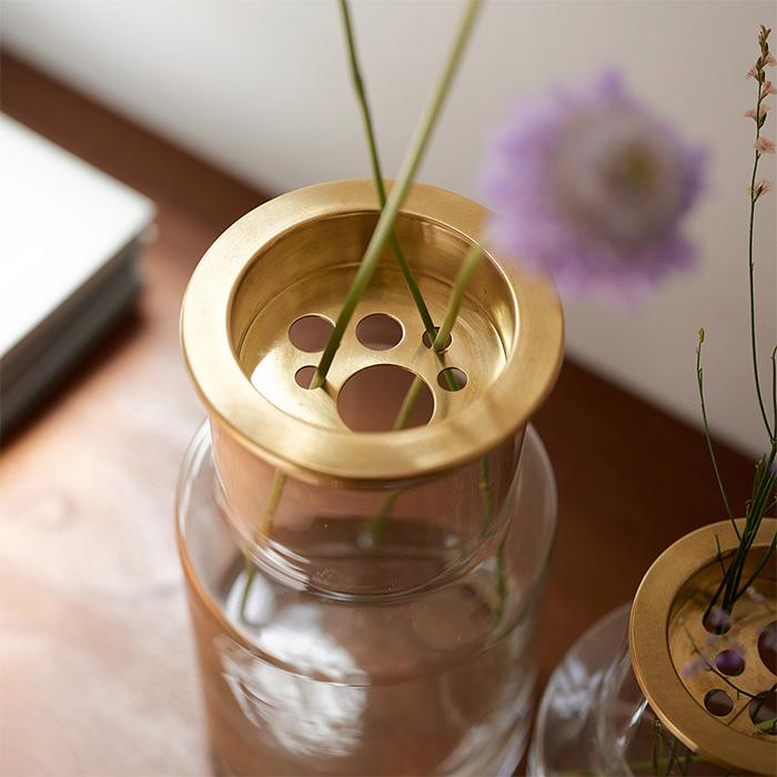 金属製装飾花瓶 トレイ付き トレー トレイ 一輪挿し 真鍮 おしゃれ shesay シセイ 大きな