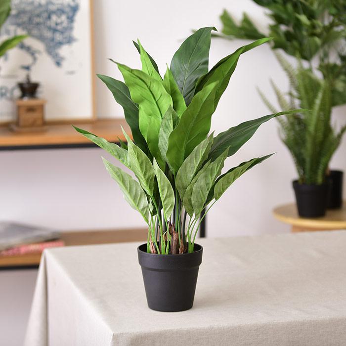 フェイクグリーン おしゃれ 鉢 スパティフィラム ペット Brown