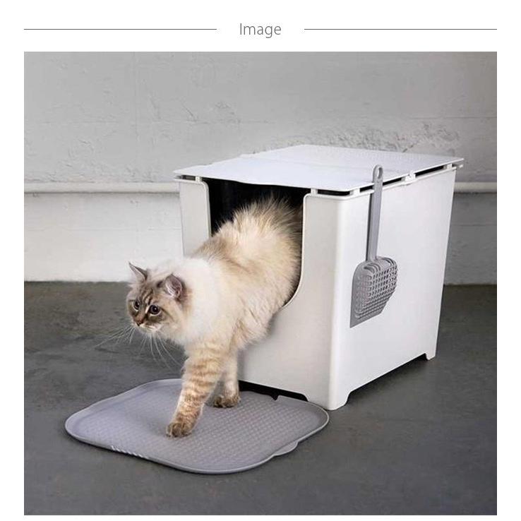 正規品直輸入 猫トイレ スタイリッシュ キャット おしゃれ 猫砂落とし 機能的 モデキャット リタートレイ Tray100 フルオープン トップ型 Fucoa Cl