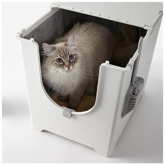 完売 猫トイレ スタイリッシュ キャット おしゃれ 猫砂落とし 機能的 モデキャット リタートレイ Tray100 フルオープン トップ型 Fucoa Cl