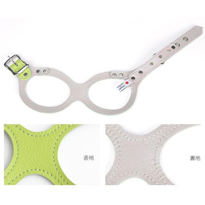 犬用品 お散歩 首輪 ハーネス 犬 ハーネス 本革製 メガネハーネス Lサイズの画像