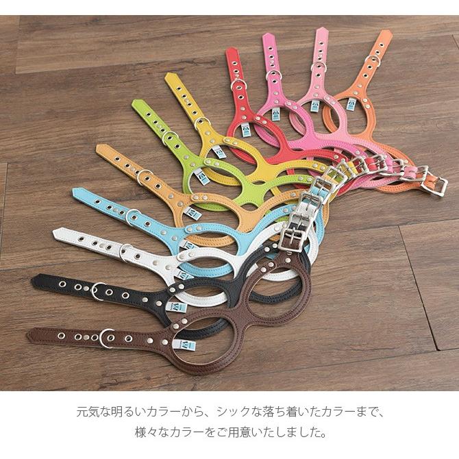 犬用品 お散歩 首輪 ハーネス 犬 ハーネス 本革製 メガネハーネス Lサイズの画像