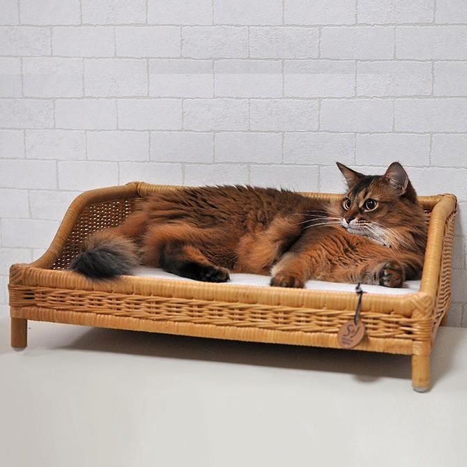 ペットベッド キャットベッド 猫用ベッド ベッド ハウス クッション ラタン ソファーベッド
