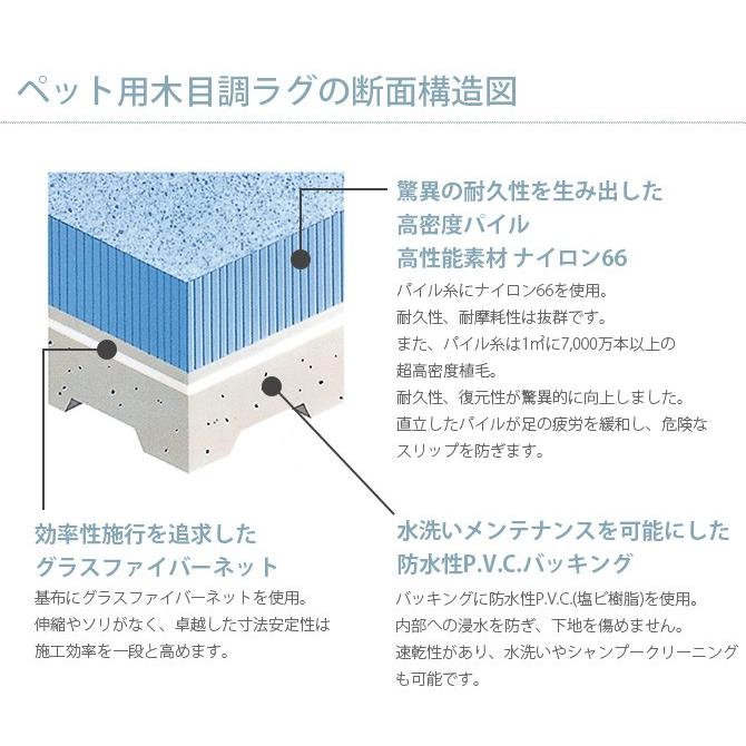 ペット カーペット マット ラグ 洗える ペット用木目調ラグ 140×200cm_12
