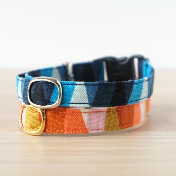 猫 首輪 安全 おしゃれ シンプル ランダムしましま ネコタス necotas+ 