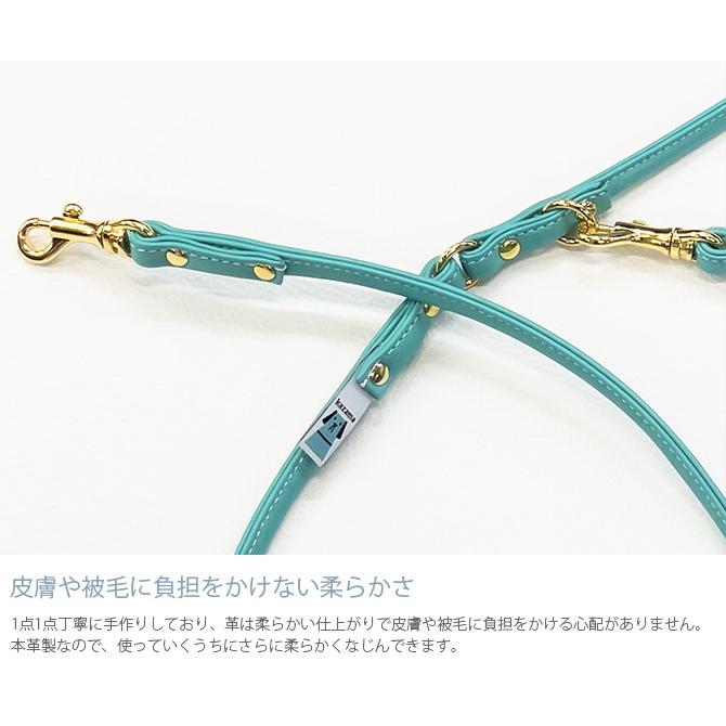 犬用 小型犬 お散歩 リード 散歩紐 kazama bag カザマバッグ Kazama Premium 本革丸めリード ゴールド金具 Sサイズ_5