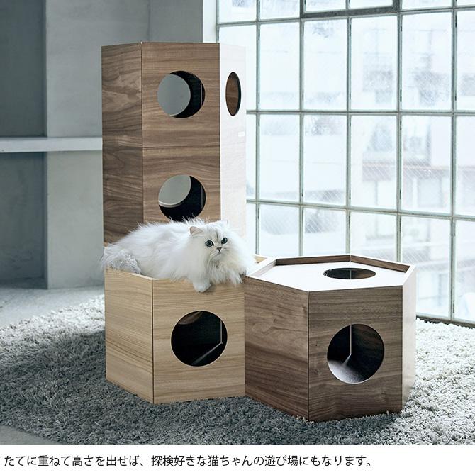 ペットハウスやキャットタワーになる六角形のペットハウス_6