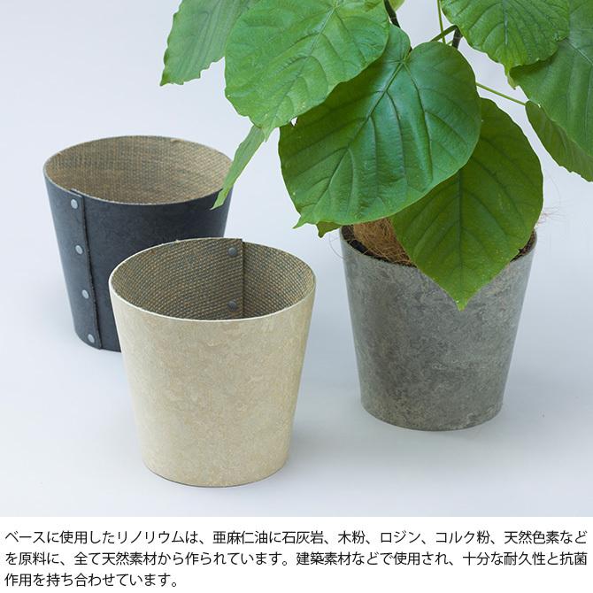 ポットカバー 鉢カバー ソーサー付き おしゃれ 6号 100percent 100パーセント Earth Pot リノリウム＆ソーサー M (6、7、8鉢)｜girlyapartment｜06