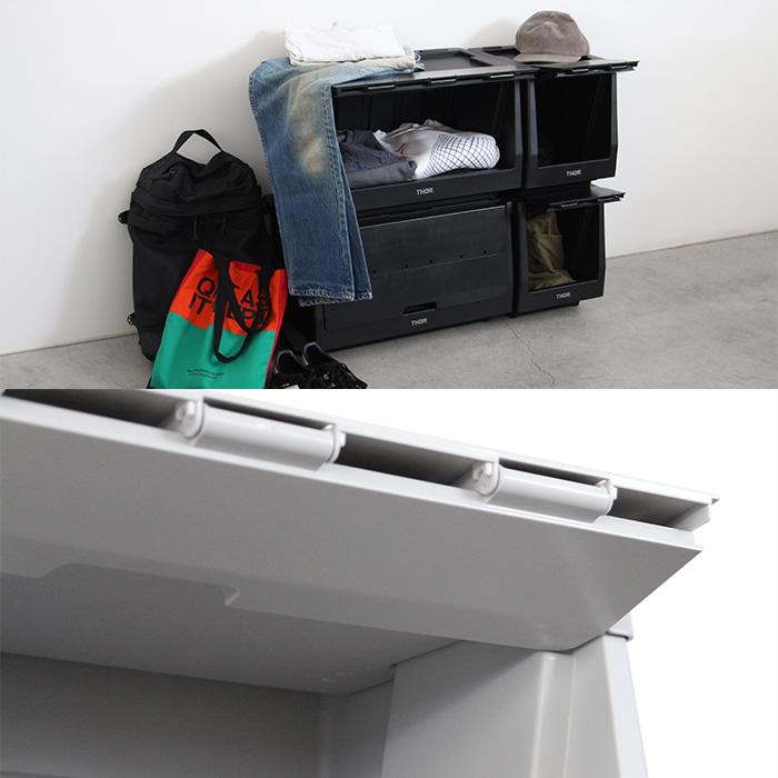 衣装ケース・衣類収納ケース THOR Stacking Shelf Container 50L set セット】THOR スタッキング シェルフコンテナー 