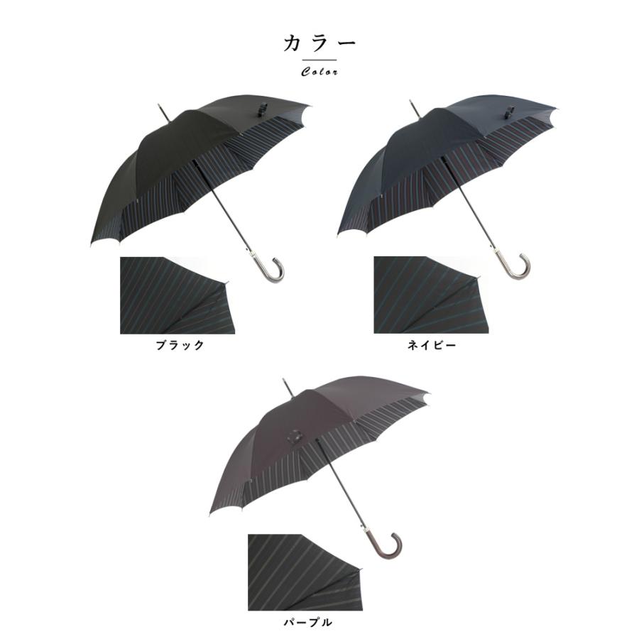 Ramuda ラムダ メンズ 傘 65cm 甲州織 オルタネート ストライプ 耐風骨