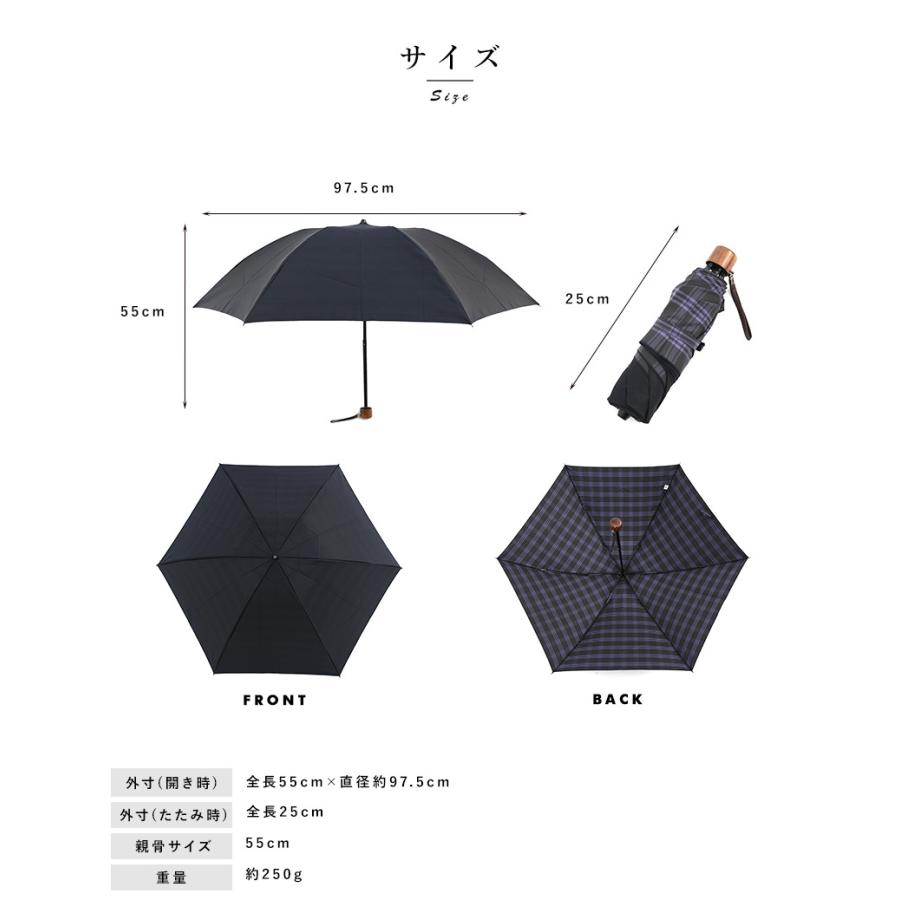 メンズ 折りたたみ傘 8本骨 55cm Ramuda おしゃれ ギフト チェック トップレス折りたたみ傘 プレゼント 丈夫 大人 折りたたみ 日本製 紳士 軽量 雨傘 高級 在庫処分 日本製