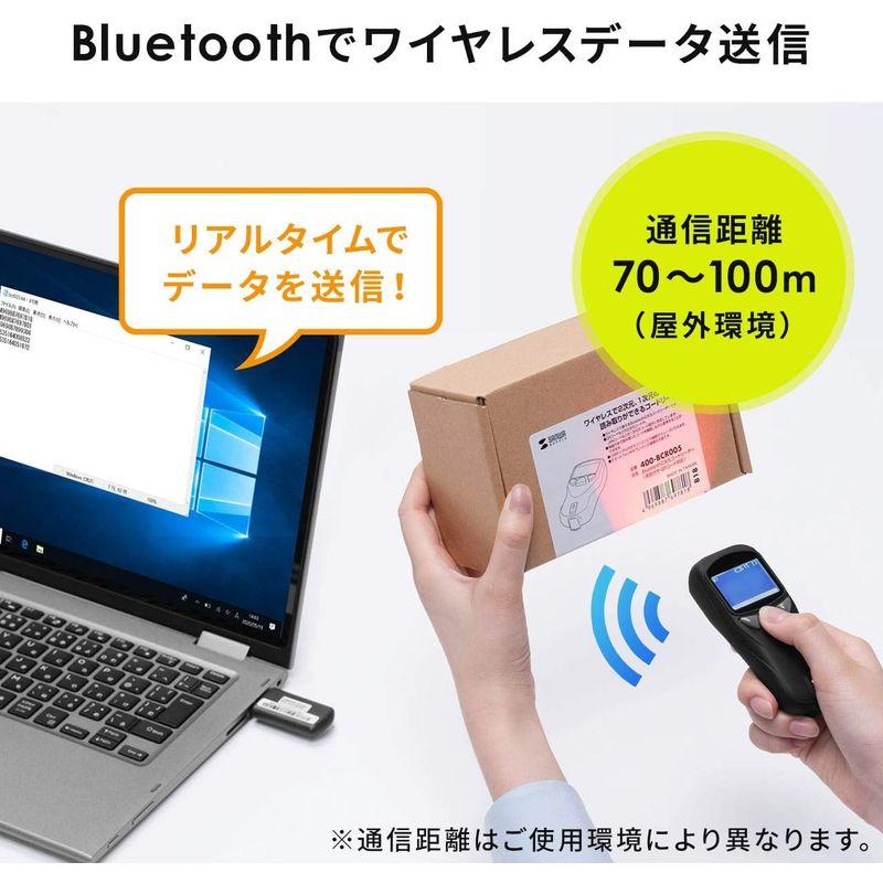 爆売り！】 サンワダイレクト バーコードリーダー Bluetooth 液晶画面付 400-BCR005 1次元・2次元 メモリ内蔵 スキャナー 
