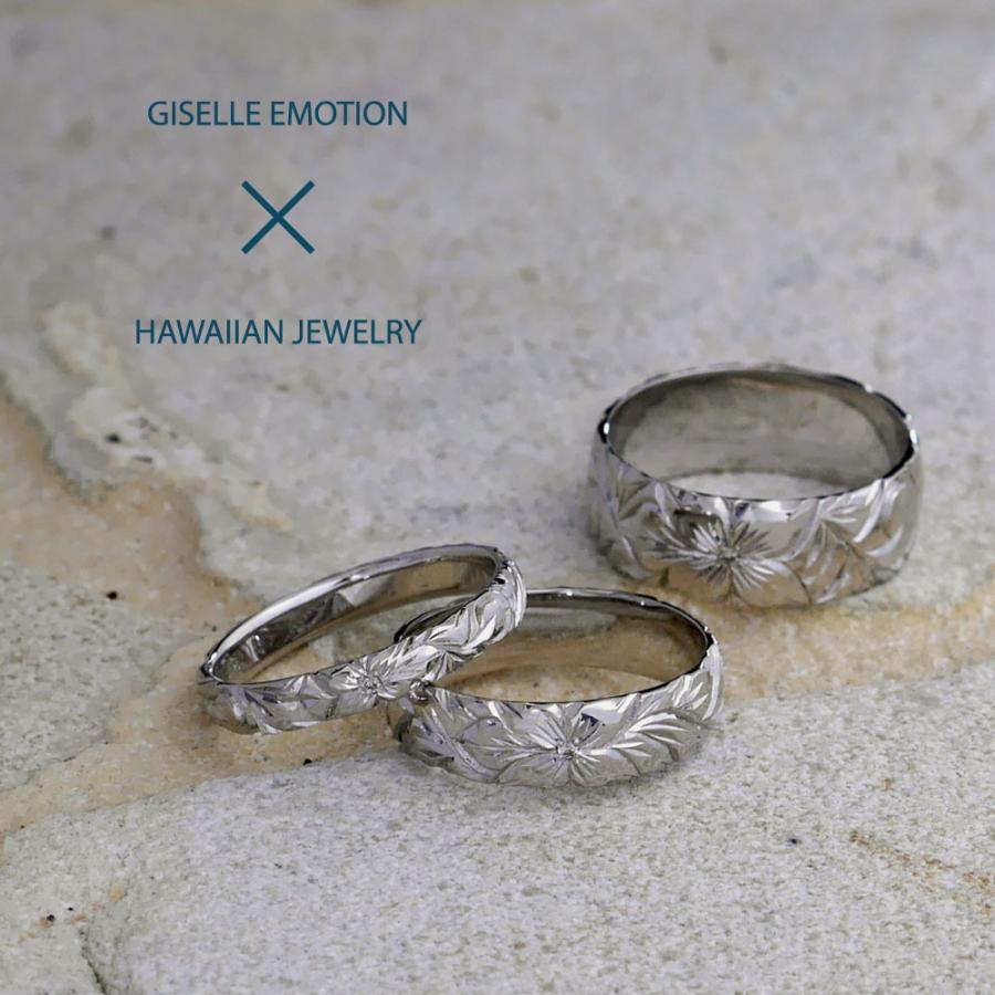 ハワイアンジュエリー 結婚指輪 ペアリング カップル 2個セット 「5mm7mm k18」 メンズ レディース 手彫り｜gisell｜10