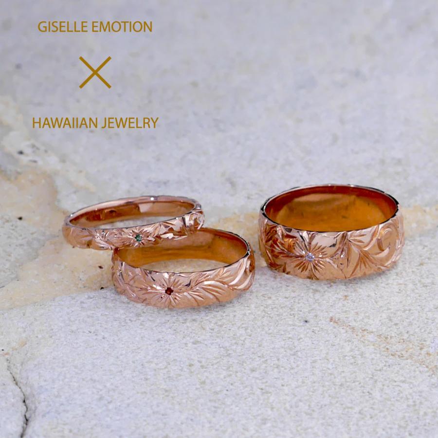 ハワイアンジュエリー 結婚指輪 ペアリング カップル 2個セット 「5mm5mm k18」 メンズ レディース｜gisell｜03