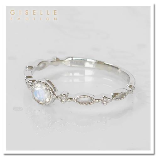 リング ピンキーリング 6月誕生石 7号〜15号 ムーンストーン10金