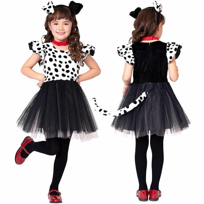 ハロウィン 衣装 子供 コスプレ 仮装 女の子 コスチューム プティダルメシアン キッズ 100cm 1cm 140cm 子供 ワンピース スカート ダルメシアン 犬 ドッグ 101 Cla Zakka Green 通販 Yahoo ショッピング