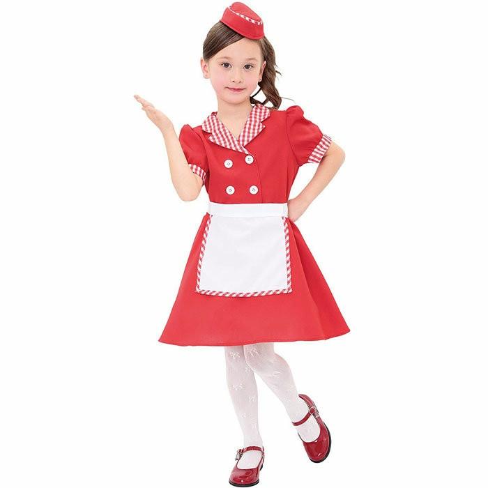 ハロウィン 衣装 子供 コスプレ 仮装 女の子 コスチューム レッドダイナーガール キッズ 100cm 1cm 140cm 子供 ダイナー ウエイトレス 帽子 エプロン インスタ Cla Zakka Green 通販 Yahoo ショッピング