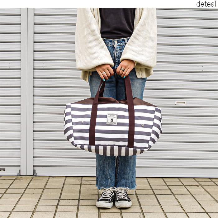 レジかごバッグ 保冷 折りたたみ エコバッグ レジかご バッグtote de cool ボーダー レジかごバッグ ショッピングバッグ｜gita｜07