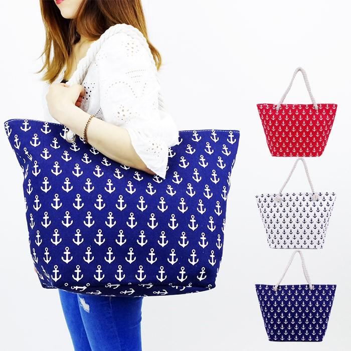 トートバッグ レディース キャンバス 大きめ イカリ ネイビー レッド ホワイト バッグ ビーチバッグ おしゃれ かわいい 送料無料 Msp Zakka Green 通販 Yahoo ショッピング