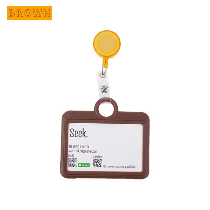 メール便 Idカードホルダー リール付 おしゃれ リールクリップ付き Idカードケース 横型 ネームケース Idケース 全4色 リールクリップ プラ Msp Zakka Green 通販 Yahoo ショッピング