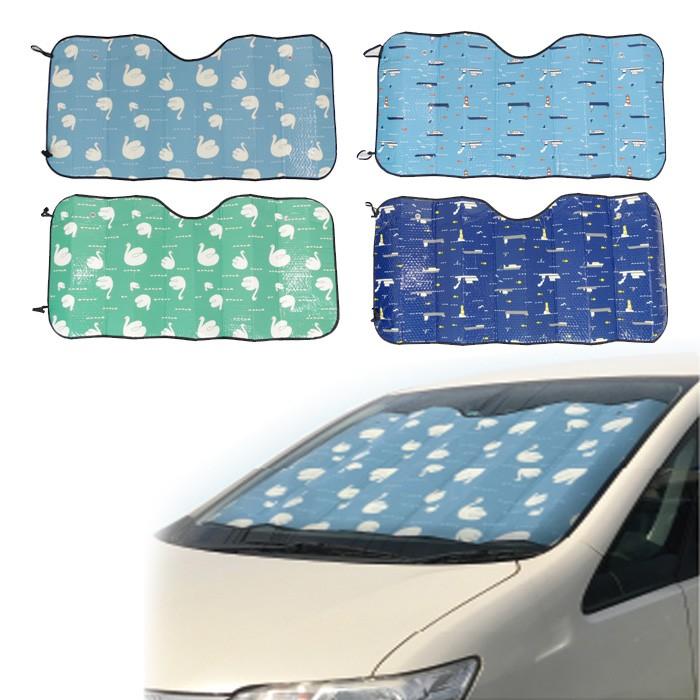 サンシェード 車 フロント 普通車 セダン ワンボックス M カーサンシェード 海 スワン柄 全4種類 60 60 ドライブ かわいい 暑さ対策 熱中症対策 日よけ Obu Zakka Green 通販 Yahoo ショッピング