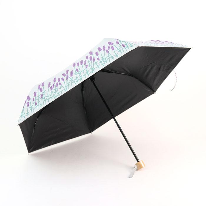 日傘 折りたたみ 完全遮光 晴雨兼用 傘 50cm ラベンダー柄 日傘 折りたたみ 完全遮光 晴雨兼用 傘 50cm ラベンダー柄