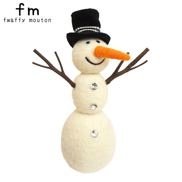 ハロウィン 飾り fm スノーマン X-1615-01 ショップ ディスプレイ デコレーション パーティーグッズ かわいい 雪だるま 羊毛 玄関 可｜gita